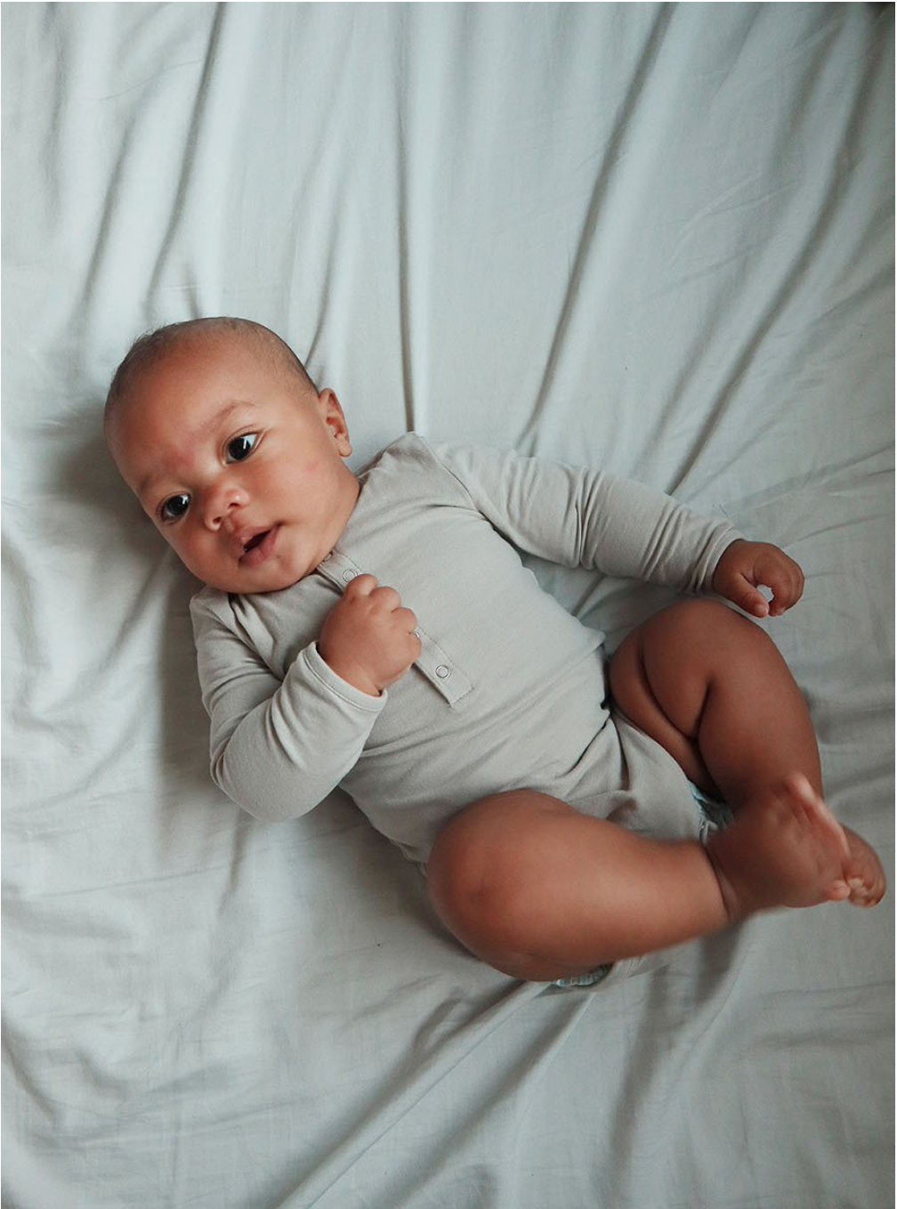 PEHR - 有機棉質長袖包屁衣（Dove Grey)