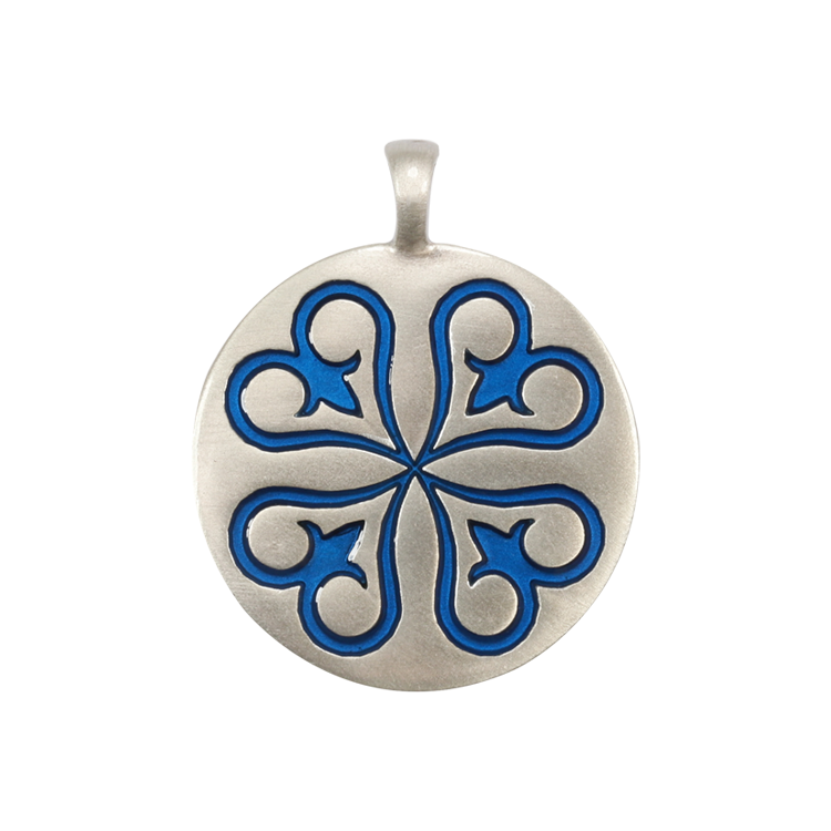 Bico吊墜，女士吊墜 鳶尾心型圖騰；值得驕傲的愛（1722深藍）