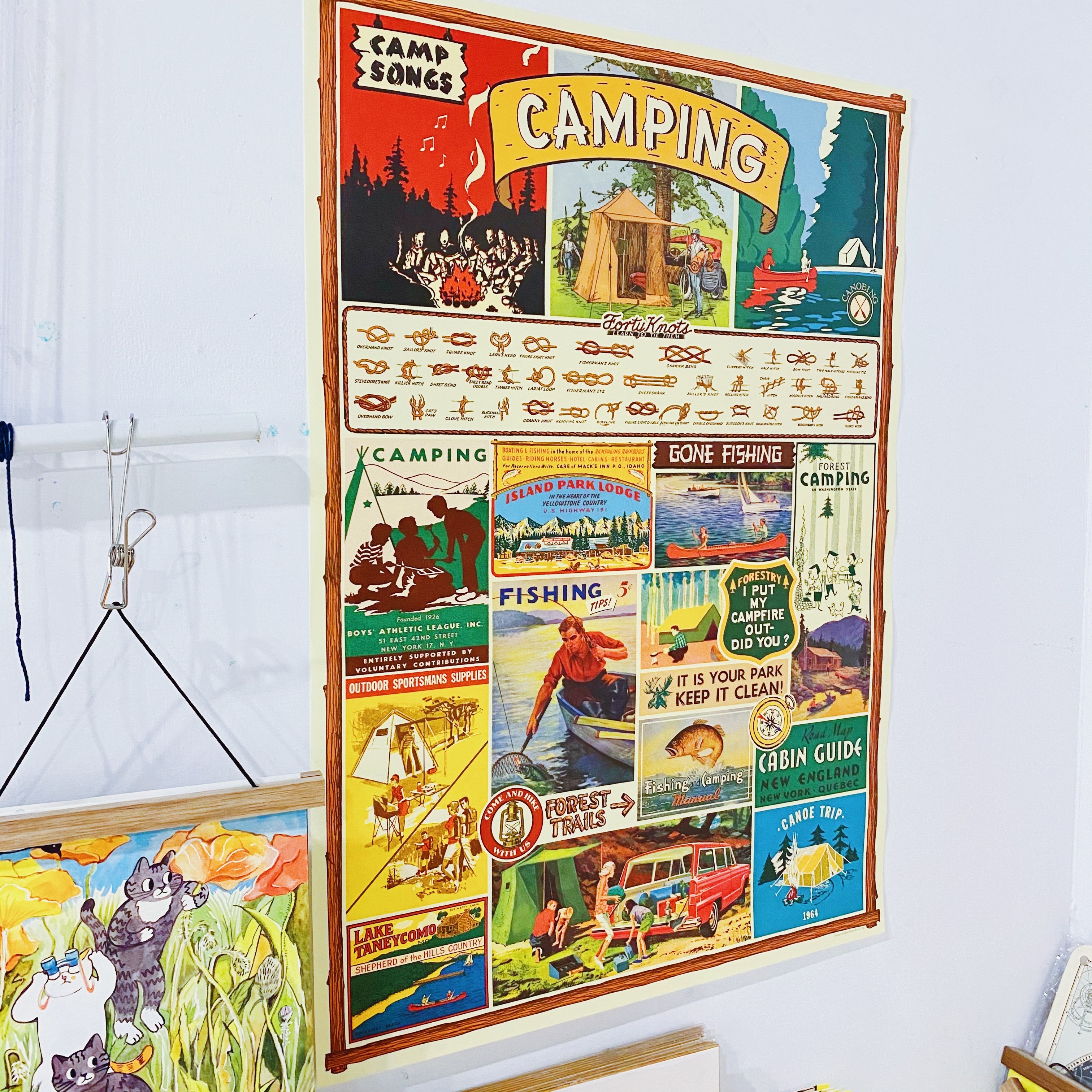 camping 露營 包裝紙/海報 ｜美國 Cavallini & Co