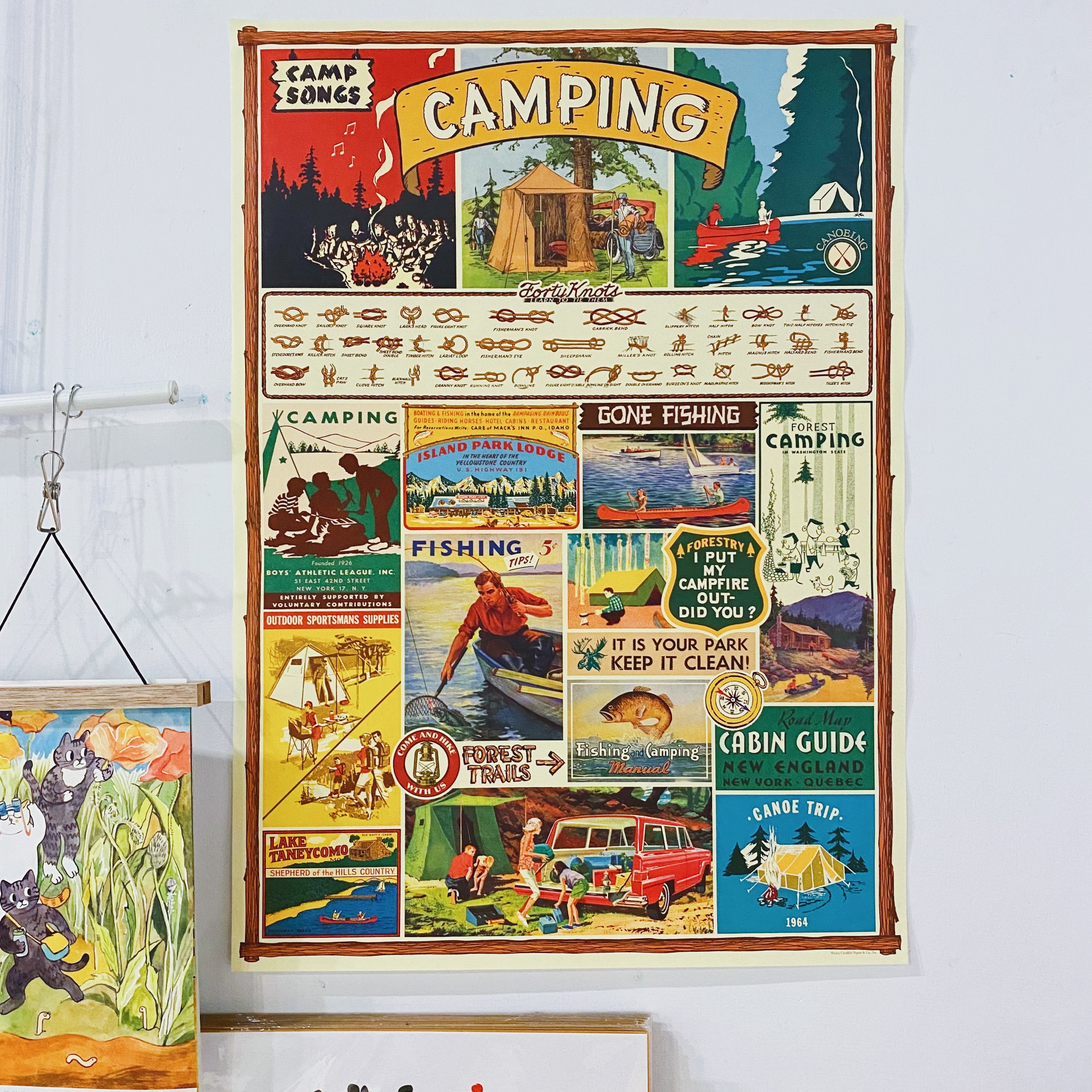 camping 露營 包裝紙/海報 ｜美國 Cavallini & Co