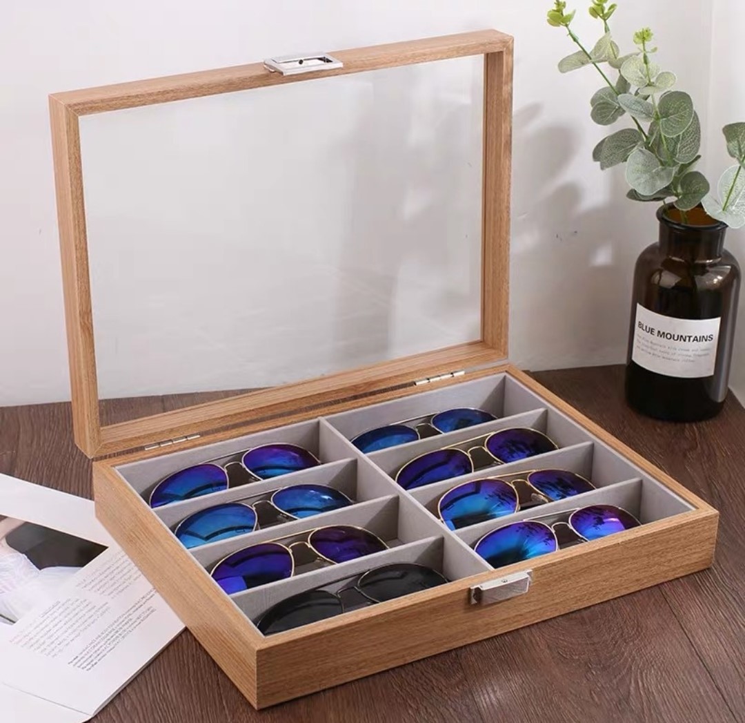 北歐風原木眼鏡收納盒