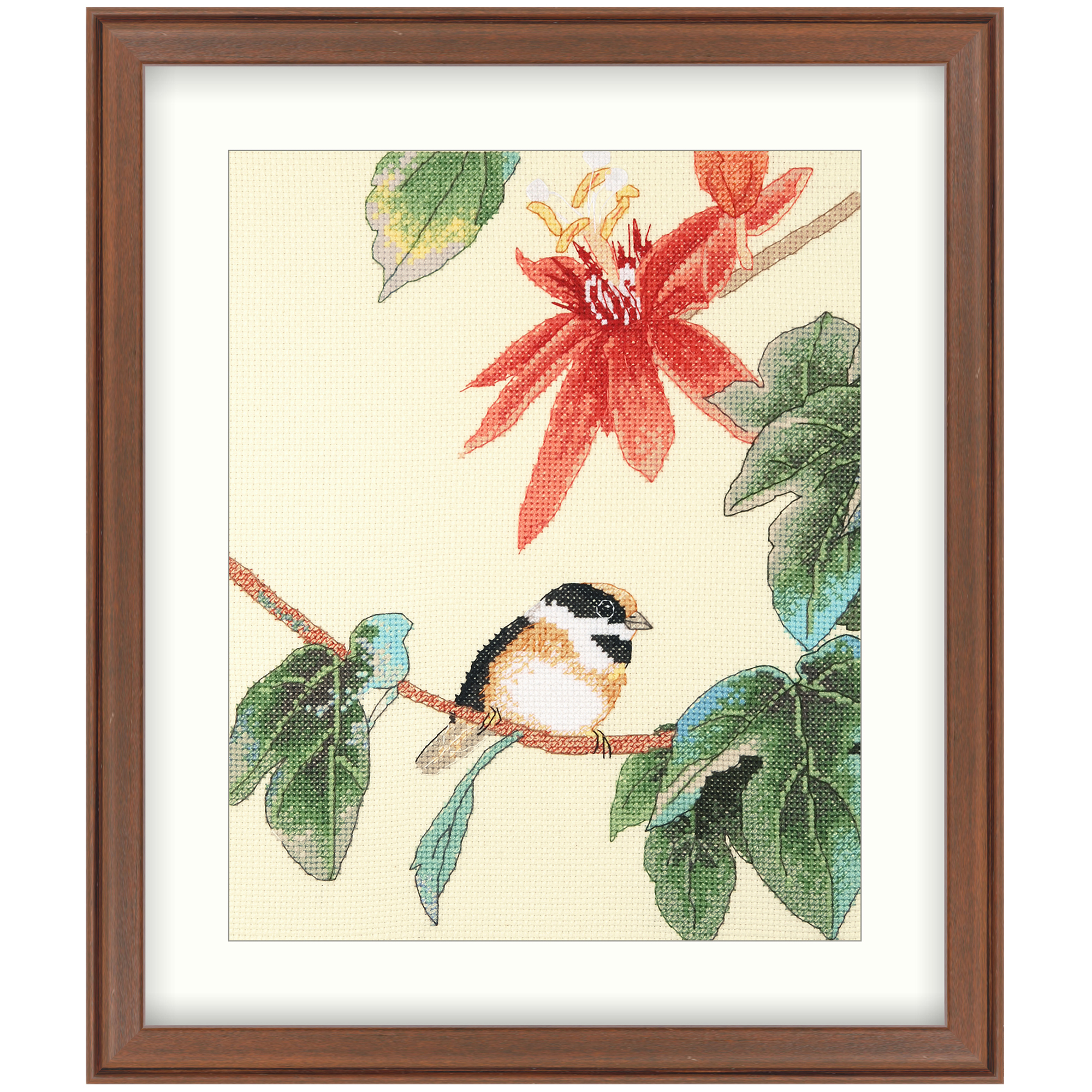 惠風和暢】國畫林永明西番蓮花鳥十字繡材料包｜Xiu Crafts｜知音文創