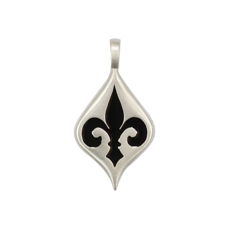 Bico吊墜，女士吊墜 鳶尾花圖騰；法國王室的象徵 不含鍊子（1735黑色）