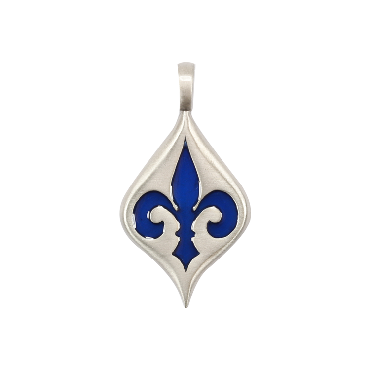 Bico吊墜，女士吊墜 鳶尾花圖騰；法國王室的象徵 不含鍊子（1735深藍）