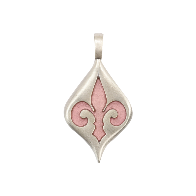 Bico吊墜，女士吊墜 鳶尾花圖騰；法國王室的象徵 不含鍊子（1735粉紅）