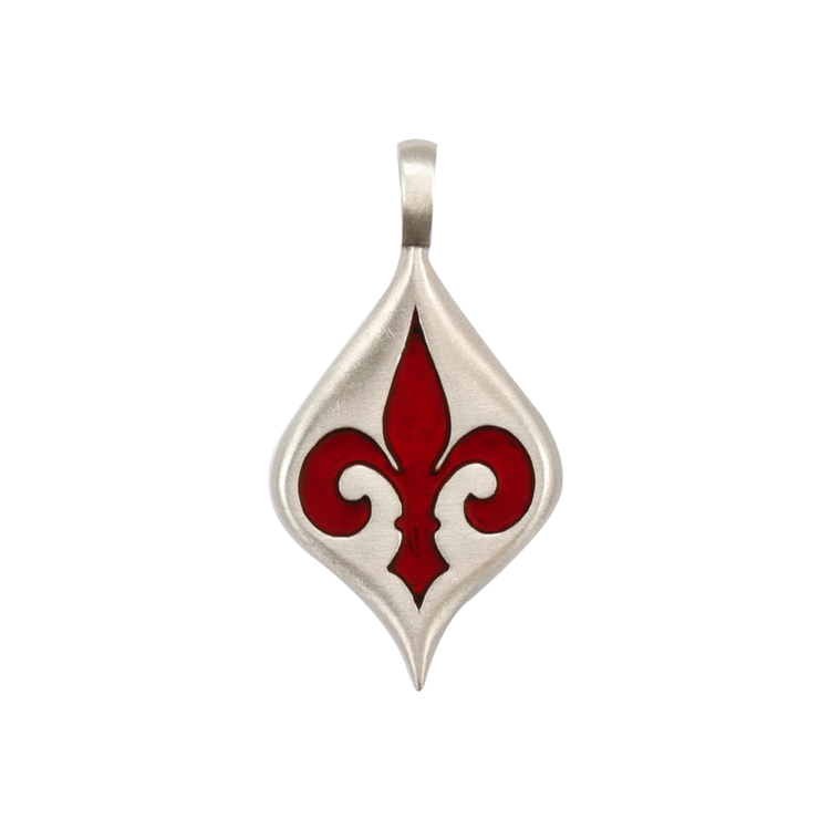 Bico吊墜，女士吊墜 鳶尾花圖騰；法國王室的象徵 不含鍊子（1735紅色）