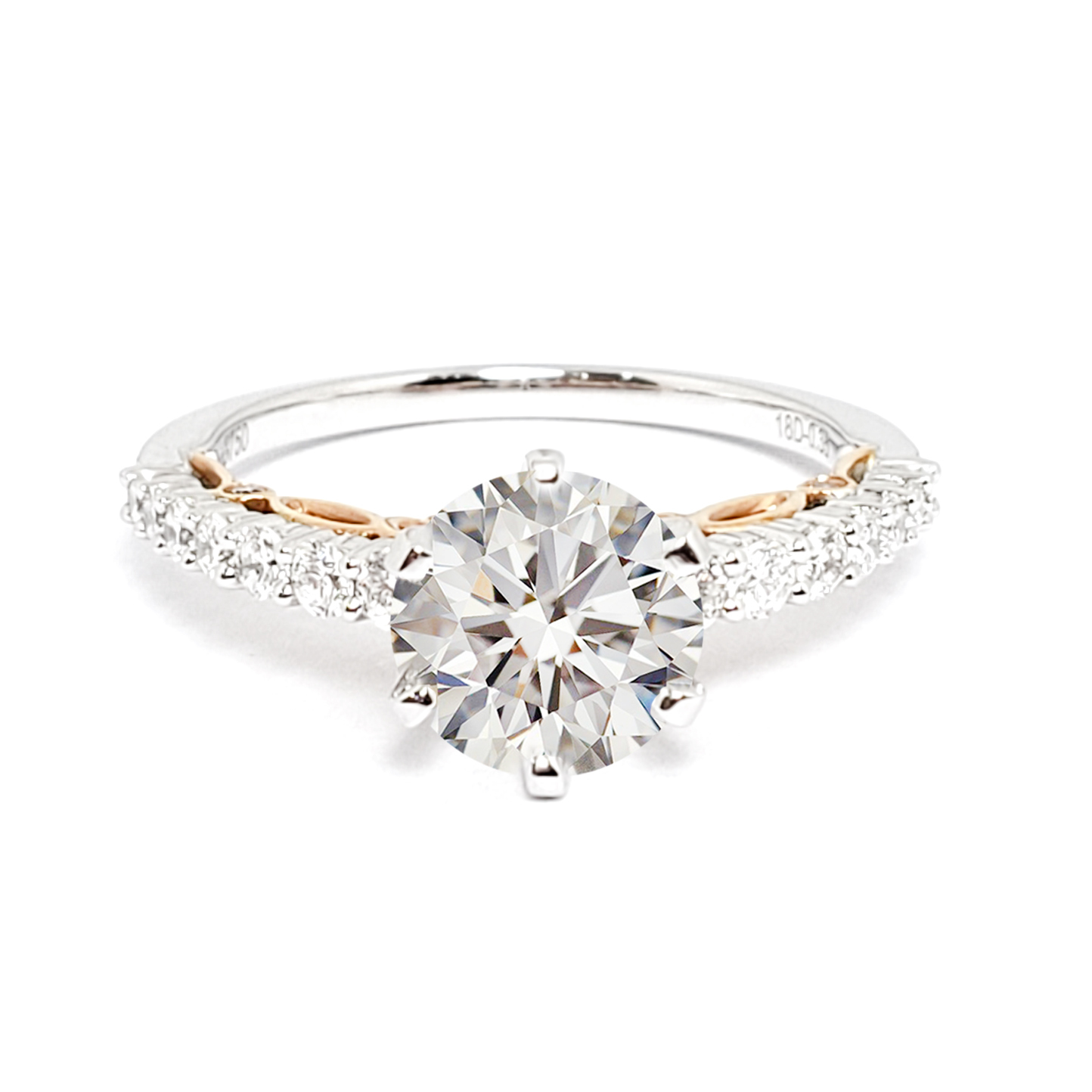 18K白 / 玫瑰金天然鑽石戒指托 (RS22HA23309A)