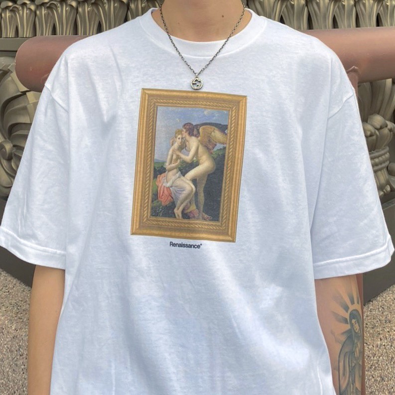 RENAISSANCE® 初吻油畫 畫框 天使 短袖 T “ First kiss frame Tee “