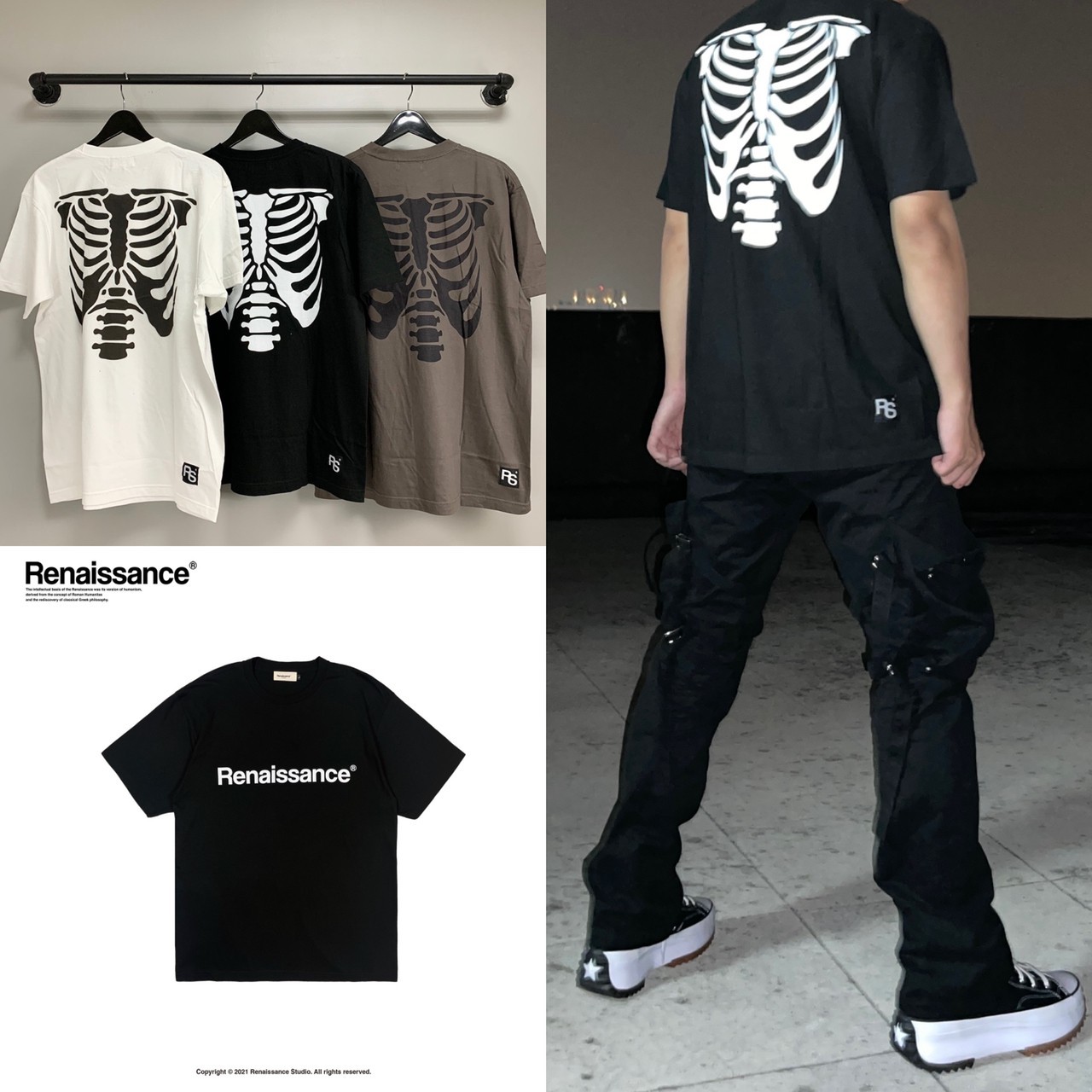 RENAISSANCE® 骷髏 字體Logo 短袖 骨骼 T  “ Skeleton Tee “