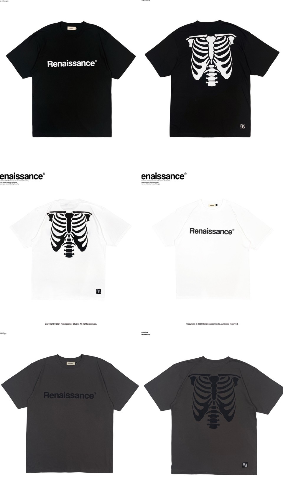 RENAISSANCE® 骷髏 字體Logo 短袖 骨骼 T  “ Skeleton Tee “