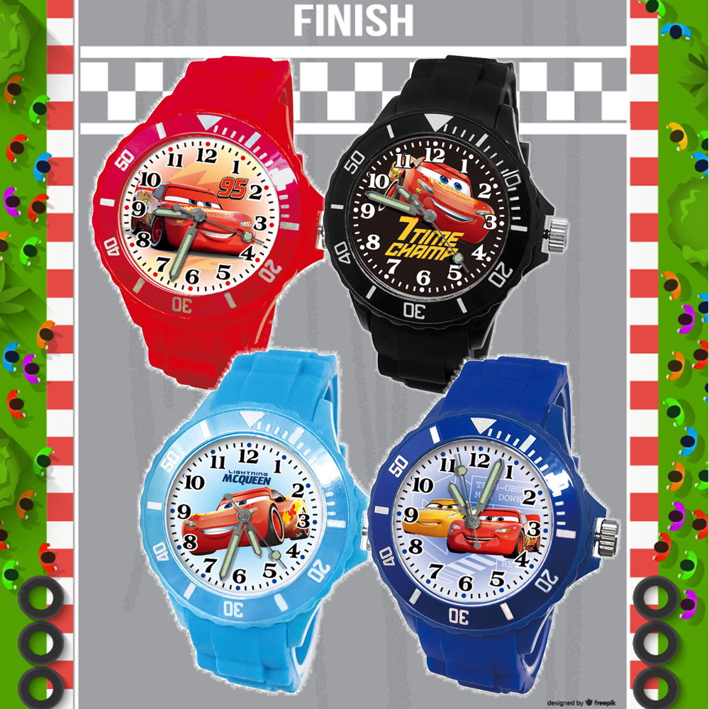 【皮克斯】汽車總動員運動彩帶錶 (水藍色)