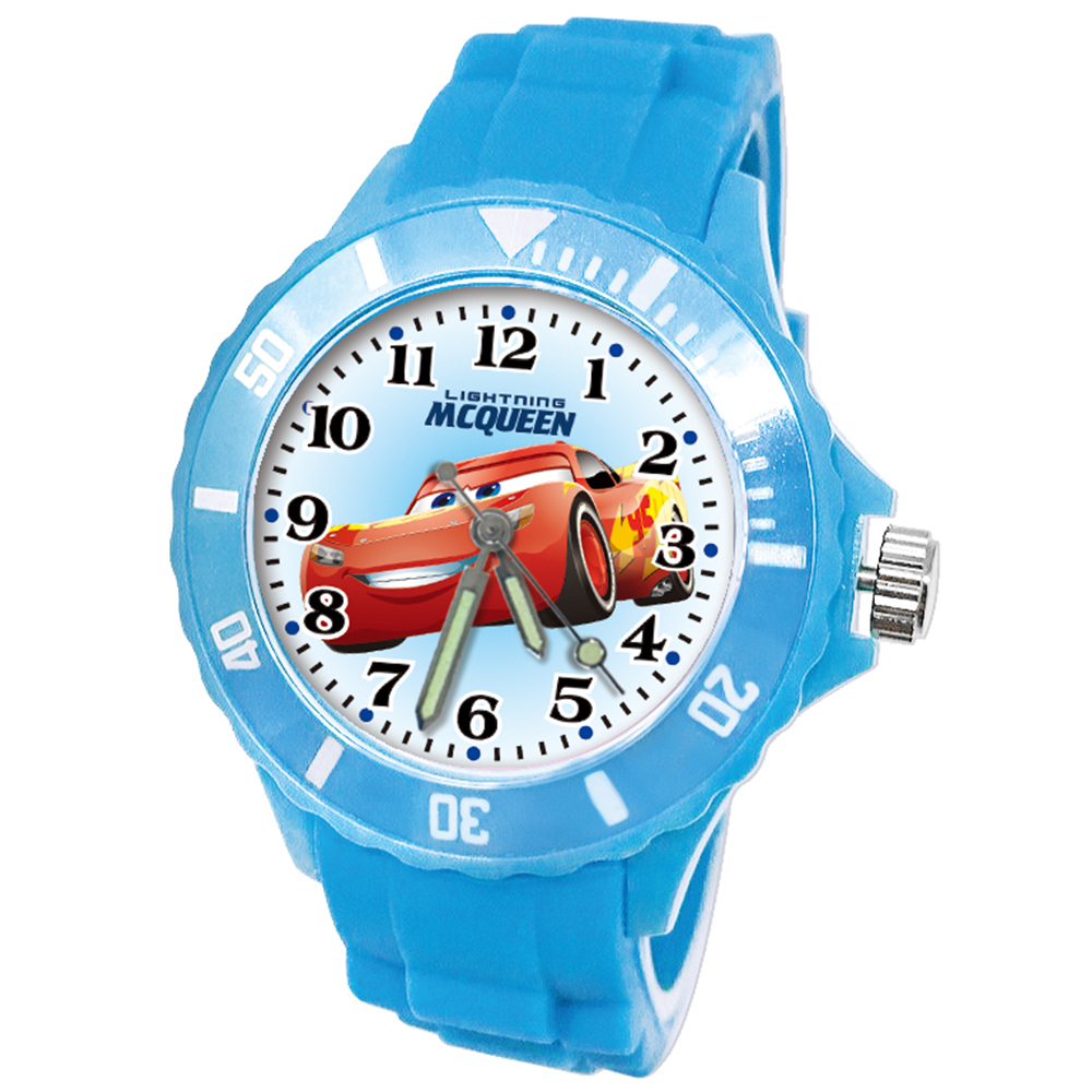 【皮克斯】閃電麥坤運動彩帶錶 (水藍色)