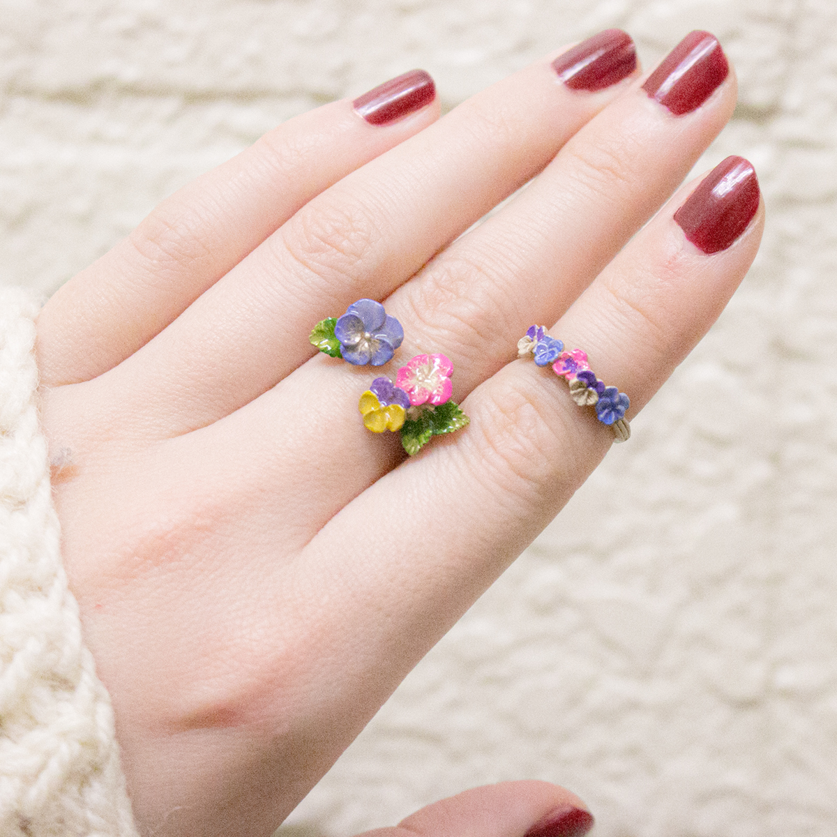 Palnart Poc 日本制 三色堇尾戒指