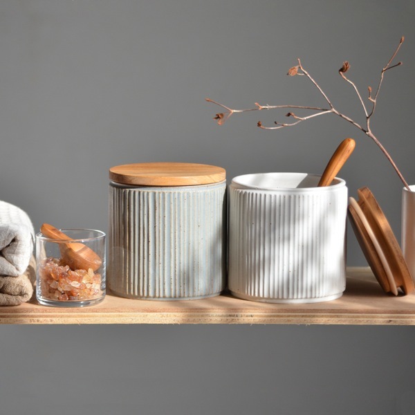 天然柚木蓋密封瓶（5色）｜SALIU