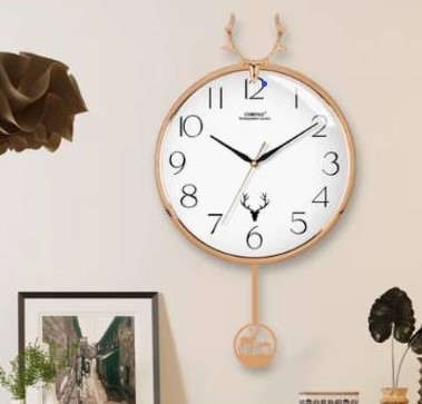 北歐風鹿頭造型藝術掛鐘