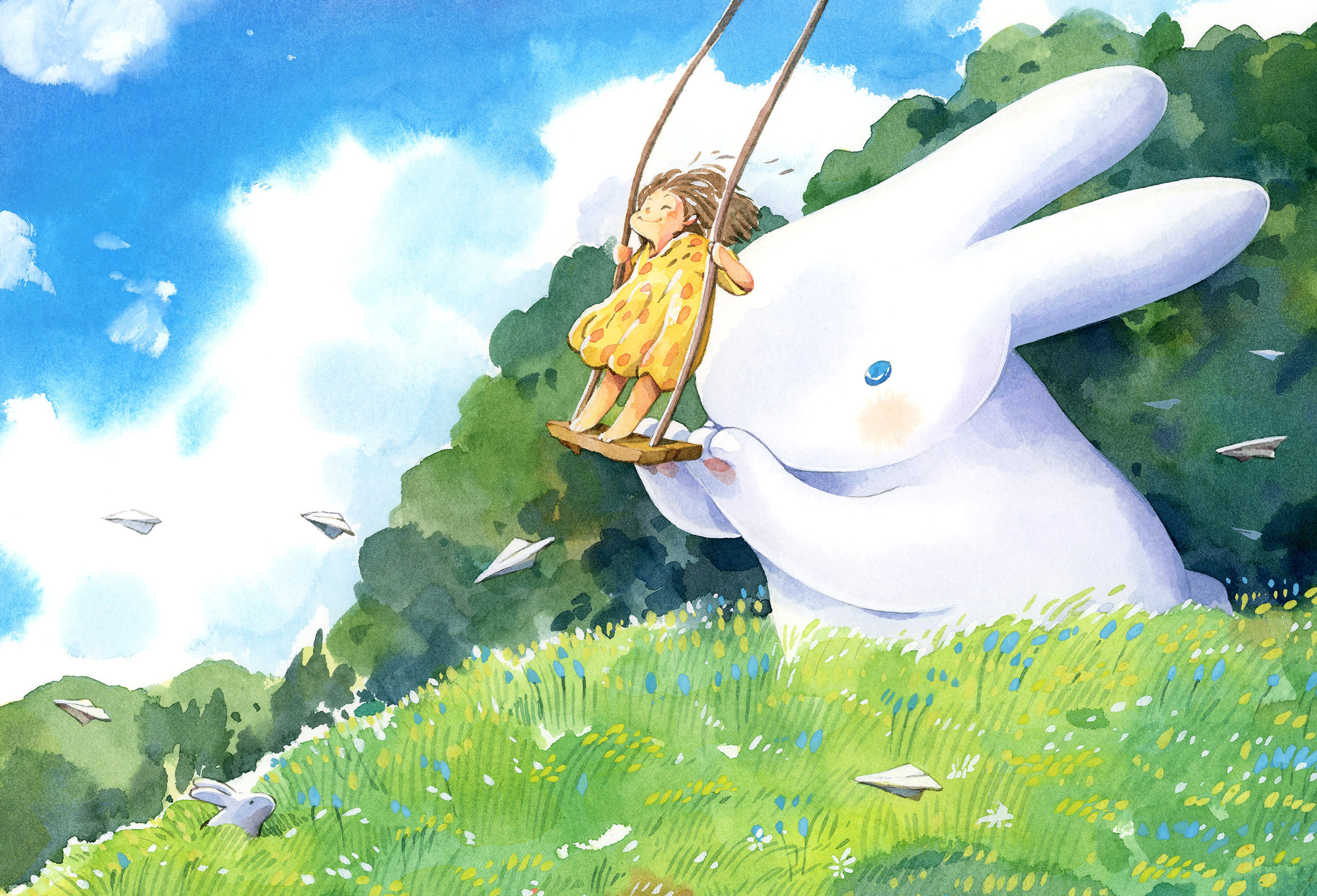 【PUZZLE STORY】afu 大白兔 風和日麗70片拼圖