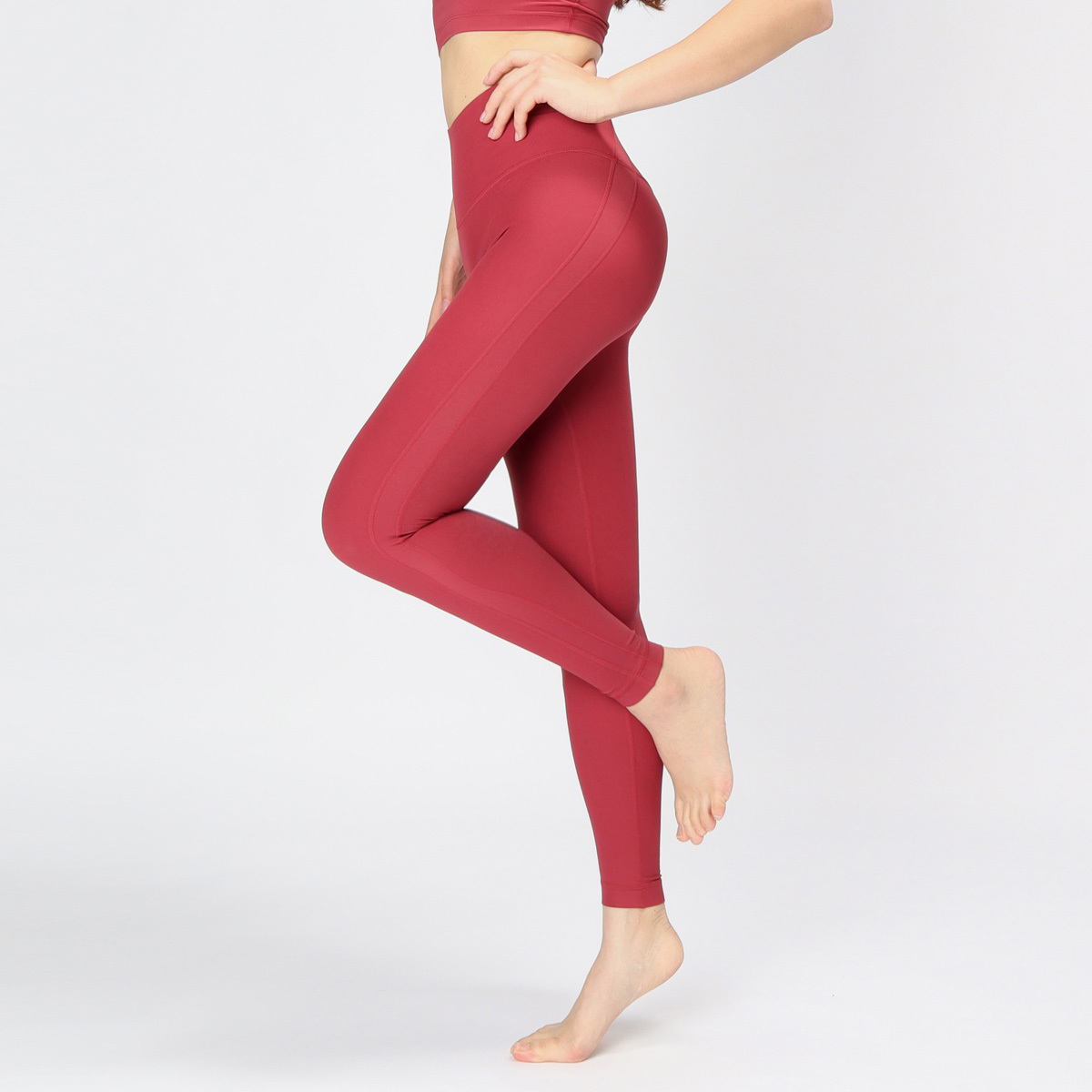 高腰縮臀瘦腿無尷尬線九分瑜珈/運動/緊身機能褲*