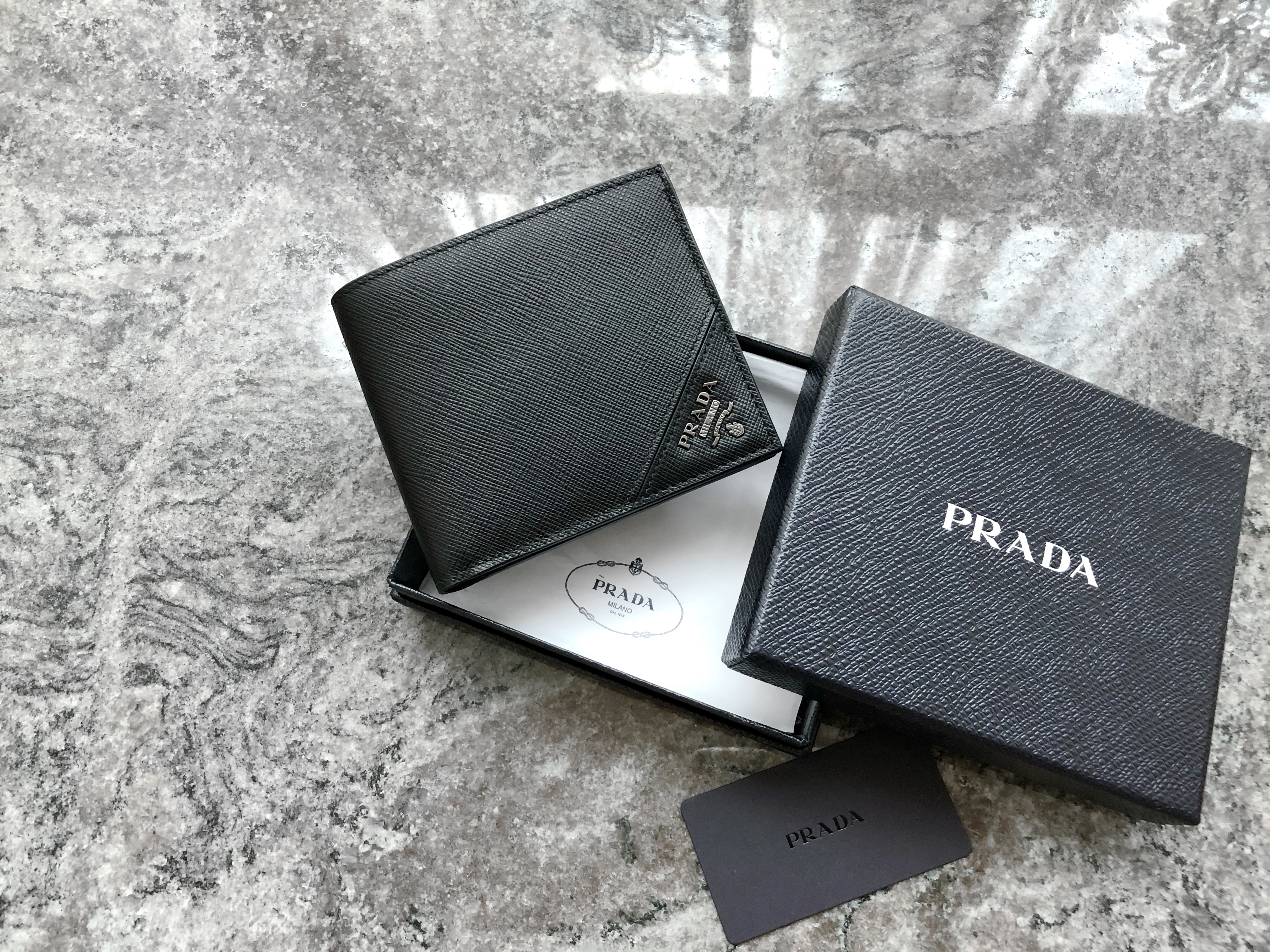 PRADA Men's Saffiano Leather Coin Wallet