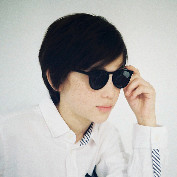 KIDS細框 莫蘭迪色系太陽眼鏡 - black 霧感黑