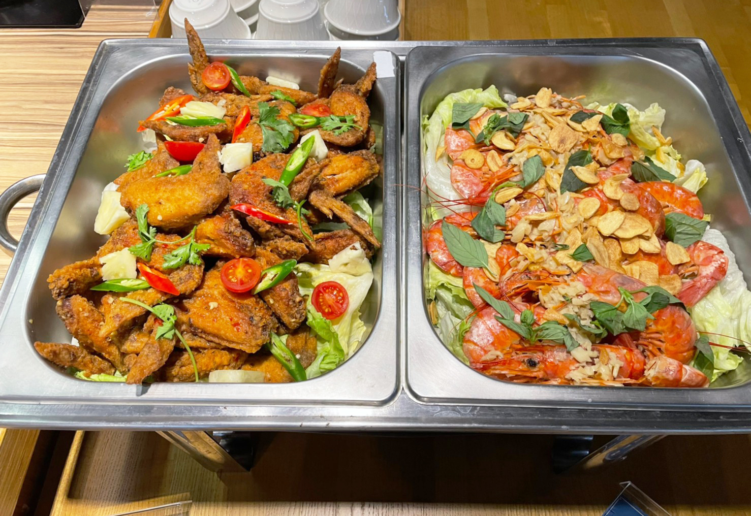 泰式炸雞翅&蒜香白酒紅蝦