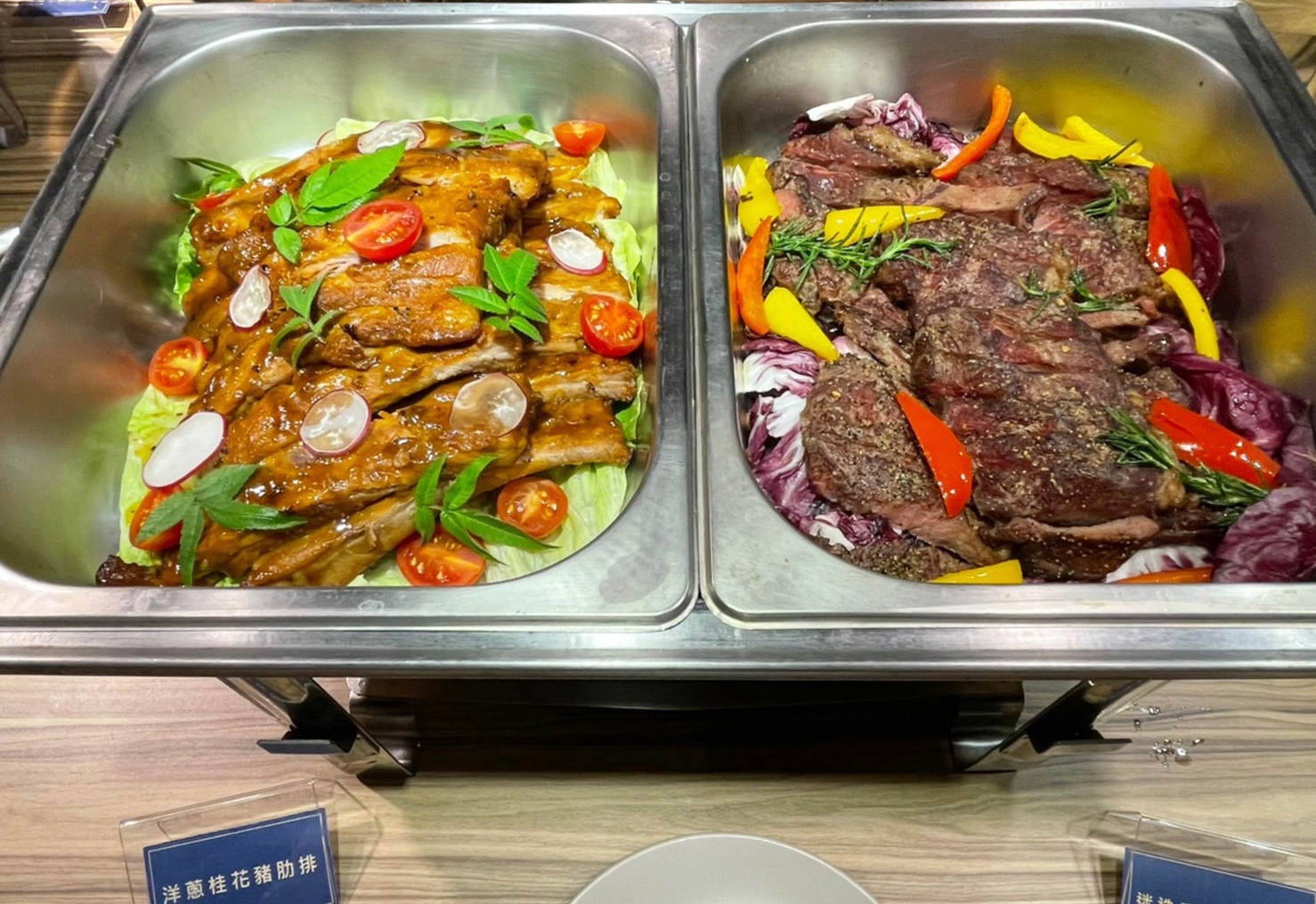 洋蔥桂花豬肋排&迷迭香鹽烤板腱牛