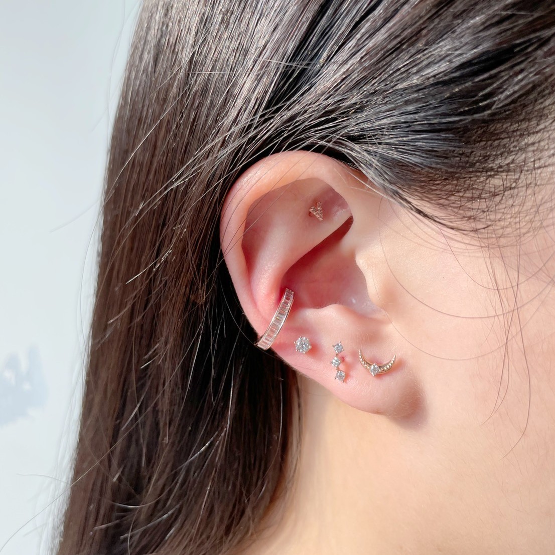 14K 3mm六爪鋯石Stud耳環