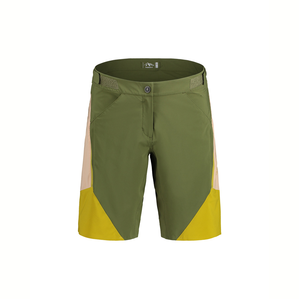 【Maloja】女排汗透氣配色多功能短褲 / 21MA31183-[綠粉黃、粉黑黃]