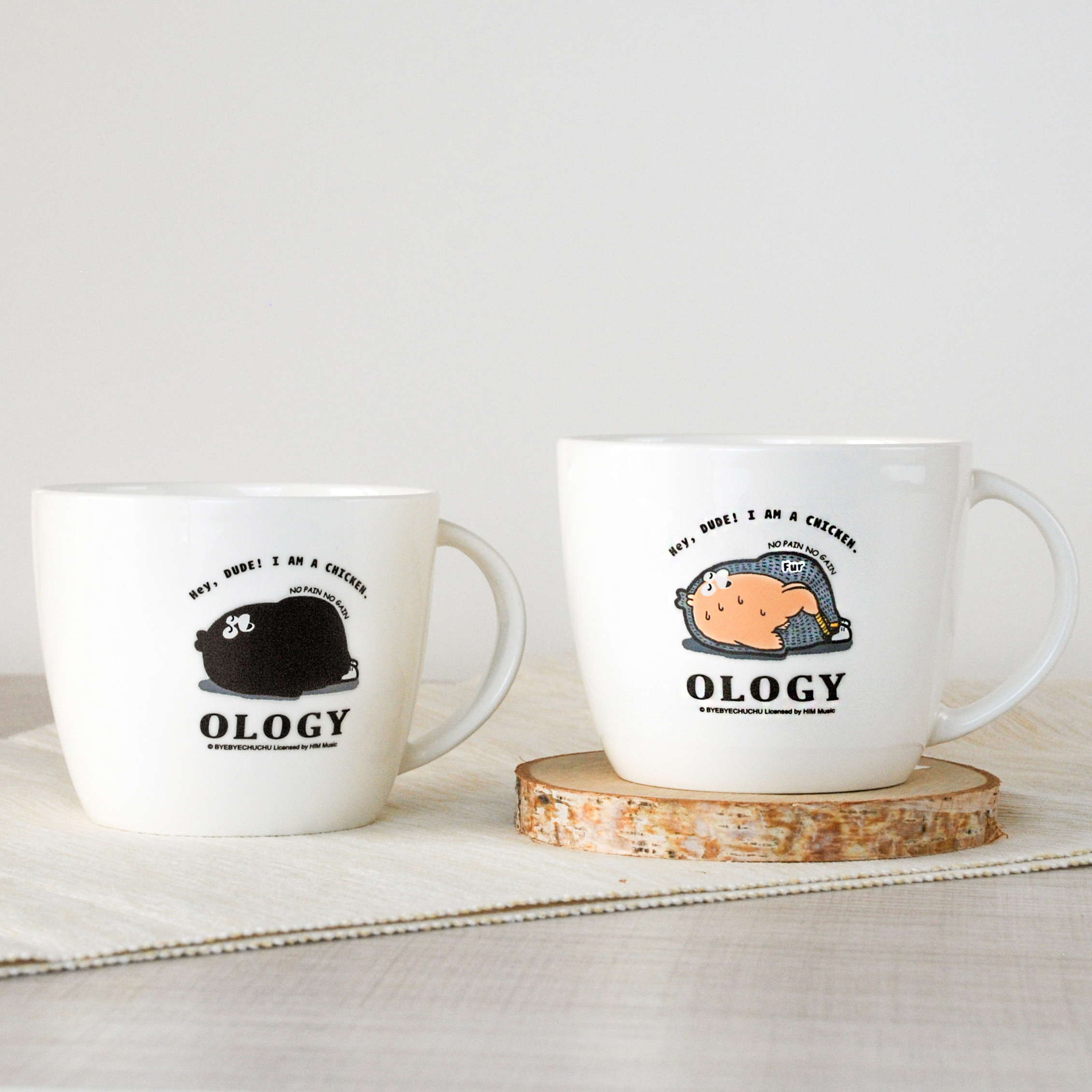 【掰掰啾啾-奧樂雞，喝起來！】 感溫變色-馬克杯-熱變杯