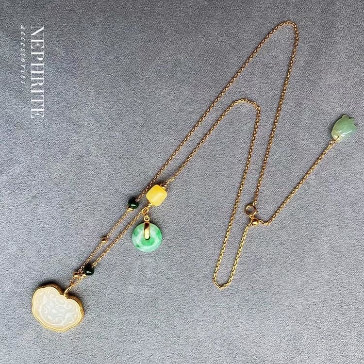 如意平安鎖 白玉項鍊