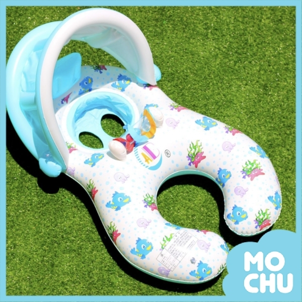 米白海底生物親子泳圈