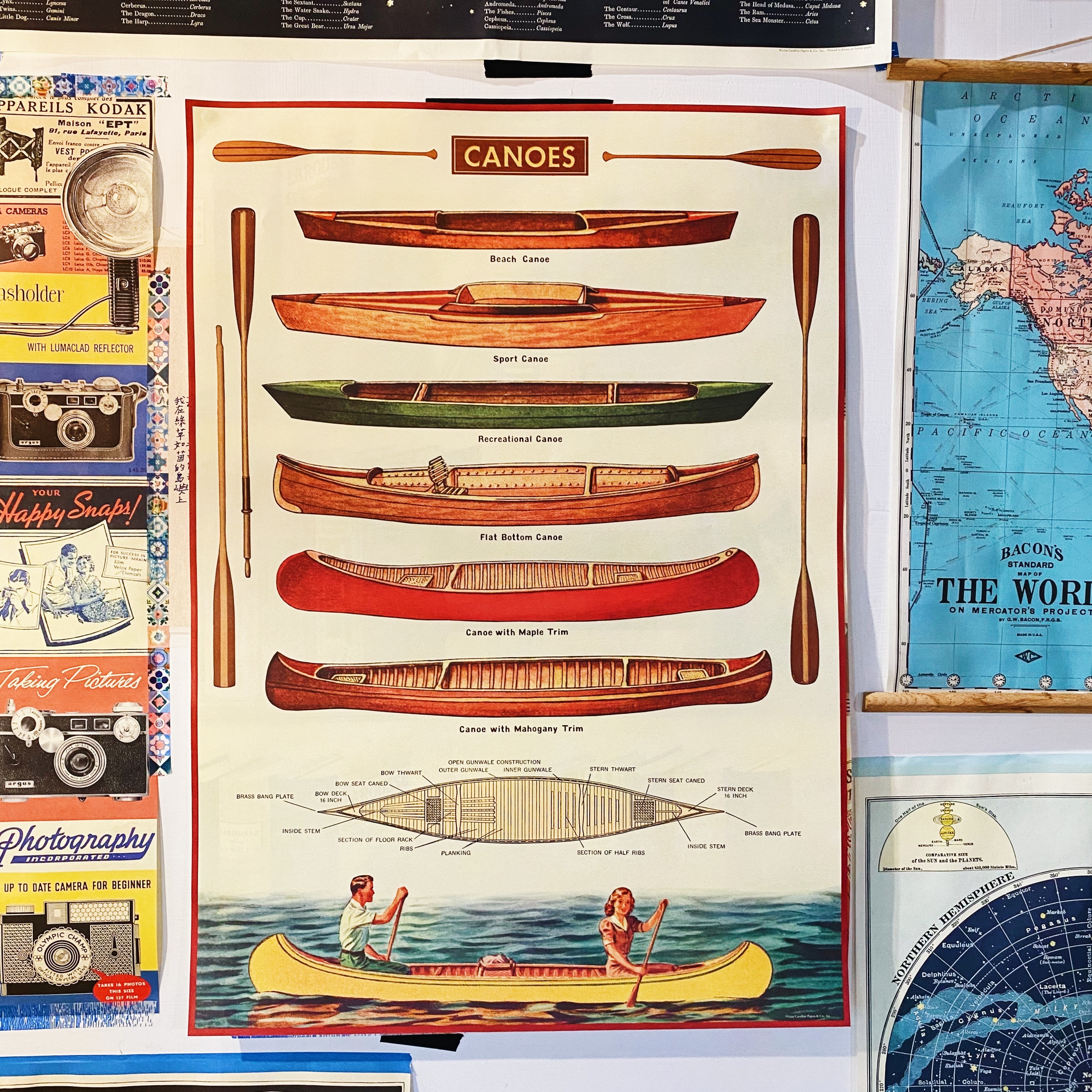 獨木舟 包裝紙/海報 ｜美國 Cavallini & Co