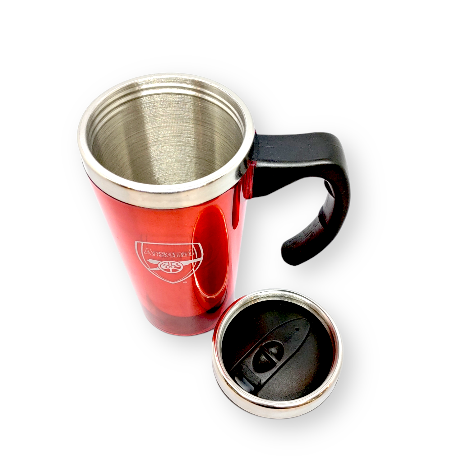阿仙奴閃紅有柄會徽旅行咖啡杯