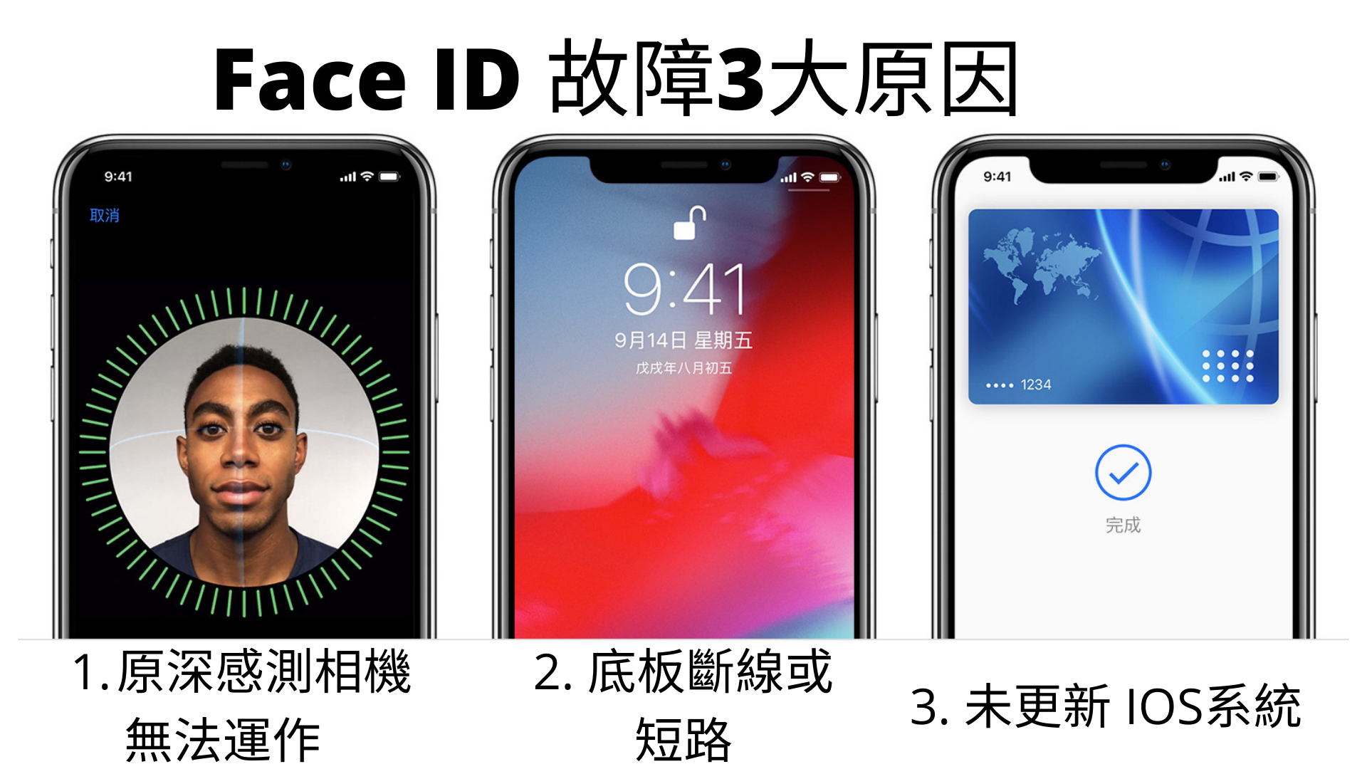 Face ID 故障3大原因