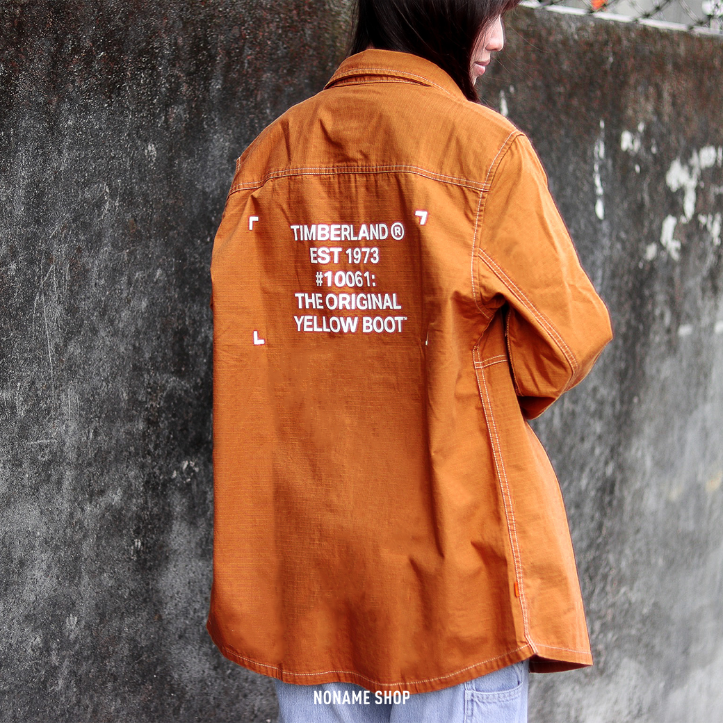 TIMBERLAND 激似 off-white 壓扣 機能 工裝 襯衫 長袖 卡其