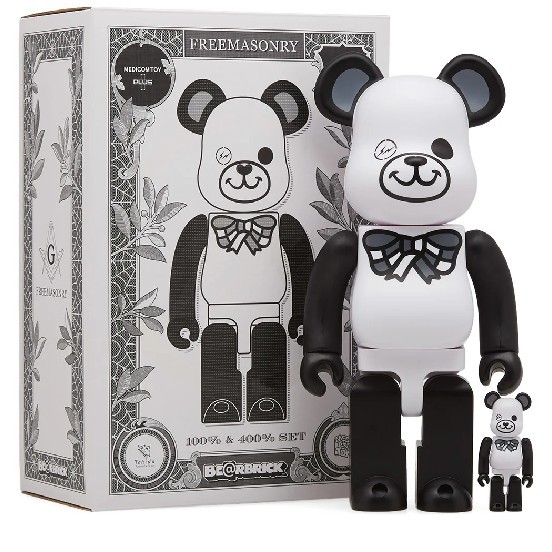 BEETLE BE@RBRICK FREEMASONRY FRAGMENT 全視之眼白黑閃電100 40