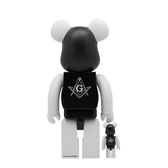 BEETLE BE@RBRICK FREEMASONRY FRAGMENT 共濟會黑白閃電100 400