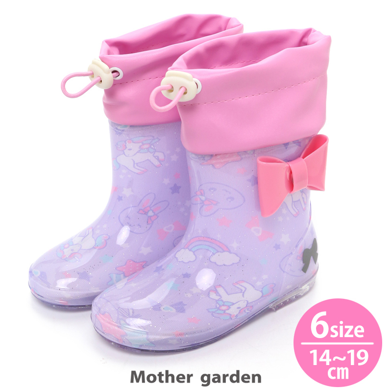 日本Usamomo萌兔桃桃 長筒雨鞋 獨角獸 16CM 17CM