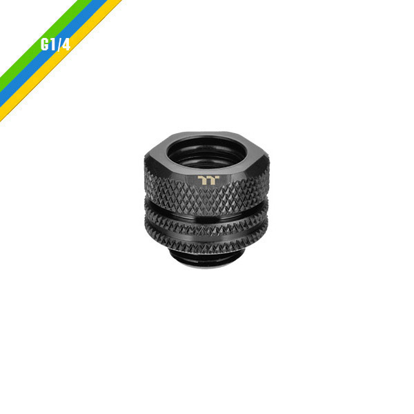 米特3C數位–曜越 Pacific G1/4 PETG外徑12mm硬管管接頭/黑色/CL-W143-CU00BL-A