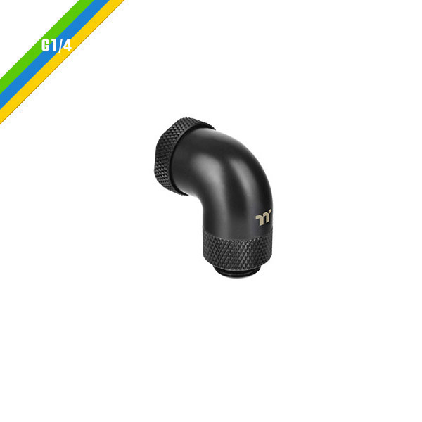 米特3C數位–曜越 G1/4 PETG硬管專用90度管接頭外徑12mm/黑色/CL-W147-CU00BL-A