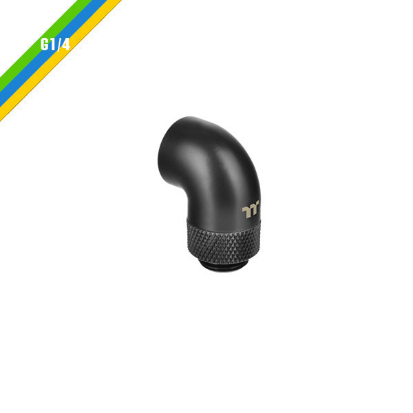 米特3C數位–曜越 G1/4 公頭對母頭90度延伸管外徑12mm/黑色/CL-W148-CU00BL-A