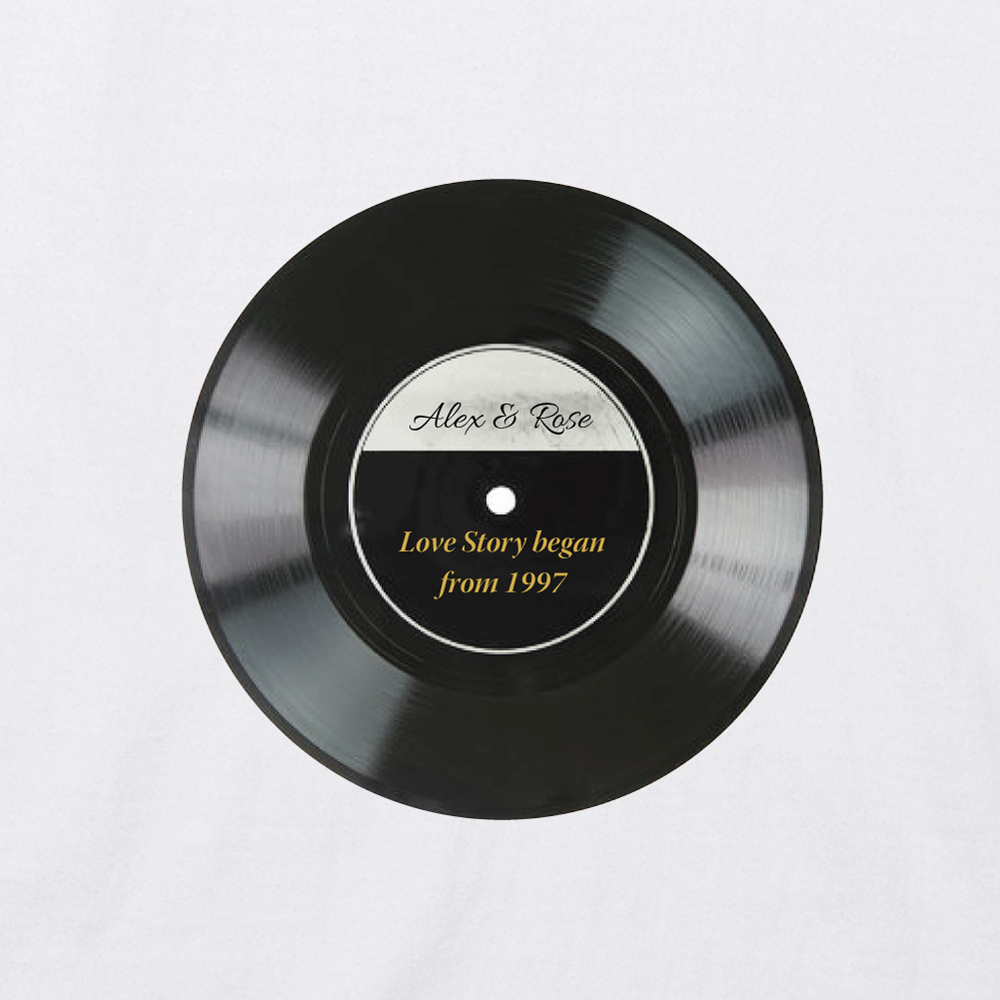 客製款T恤 - 黑膠唱片