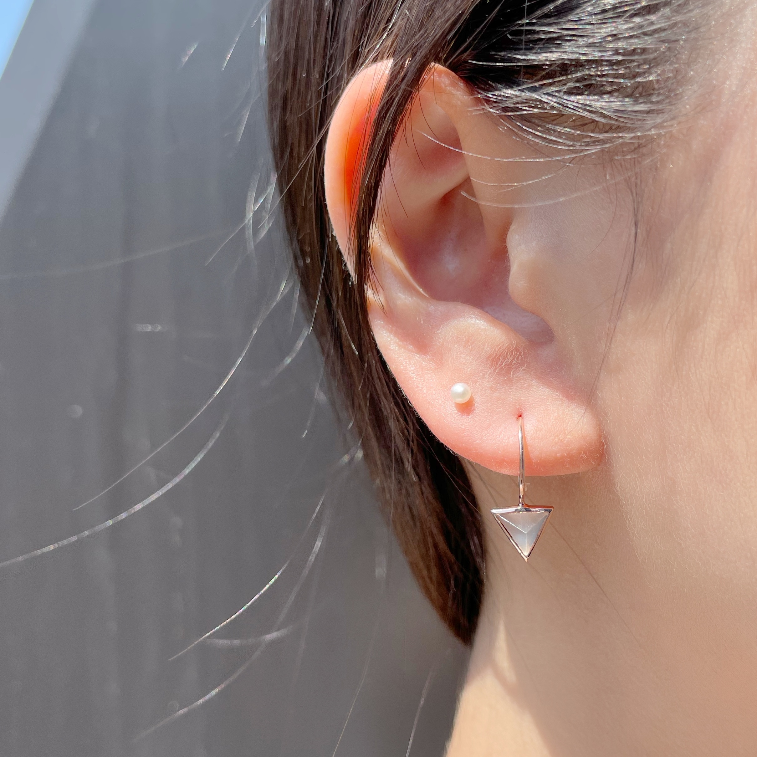 pyramid銀月光耳勾