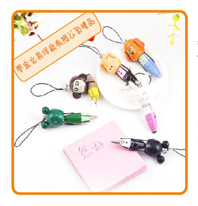 動物伸縮吊繩筆