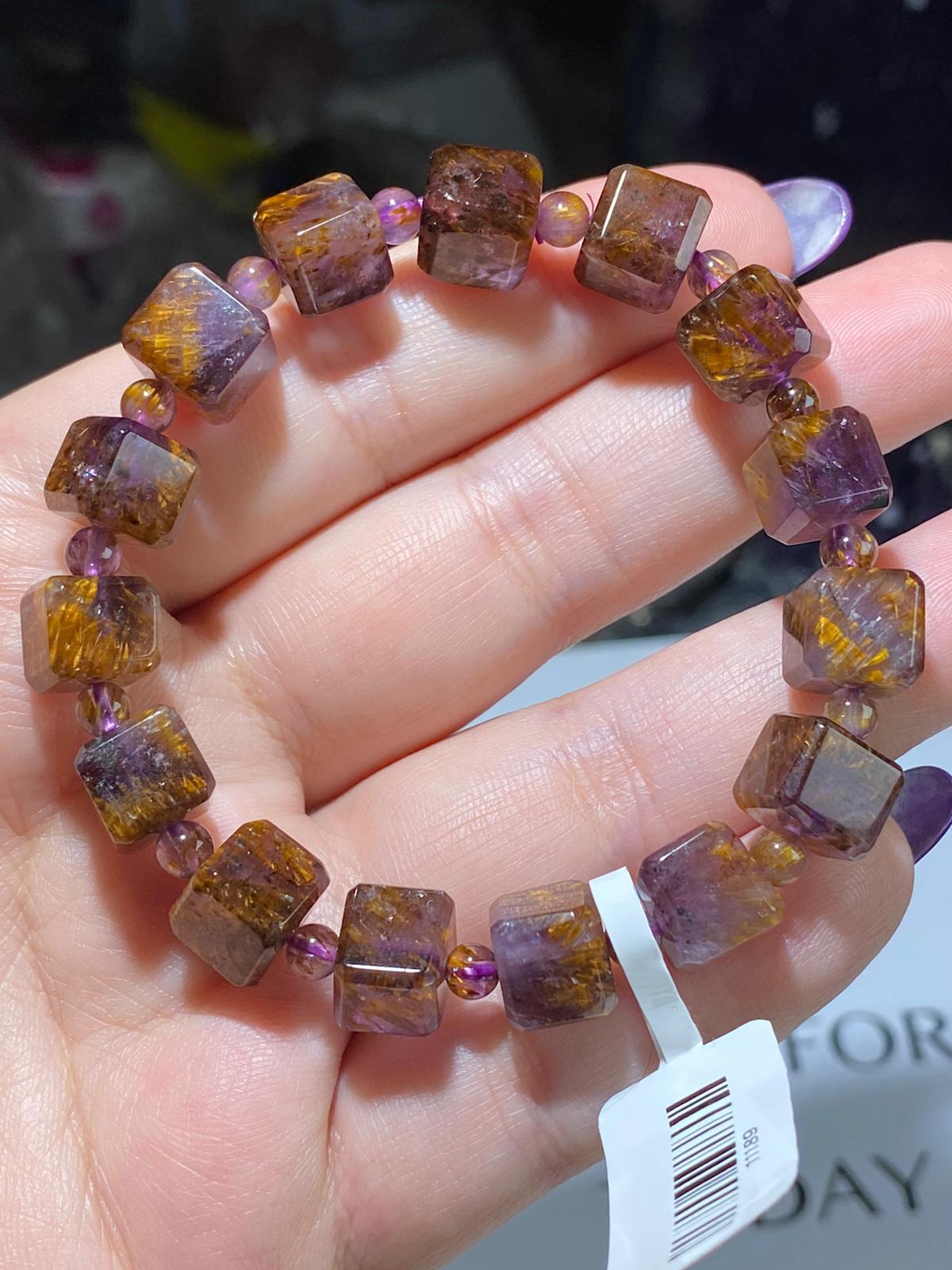 紫鈦方粒手串(B)