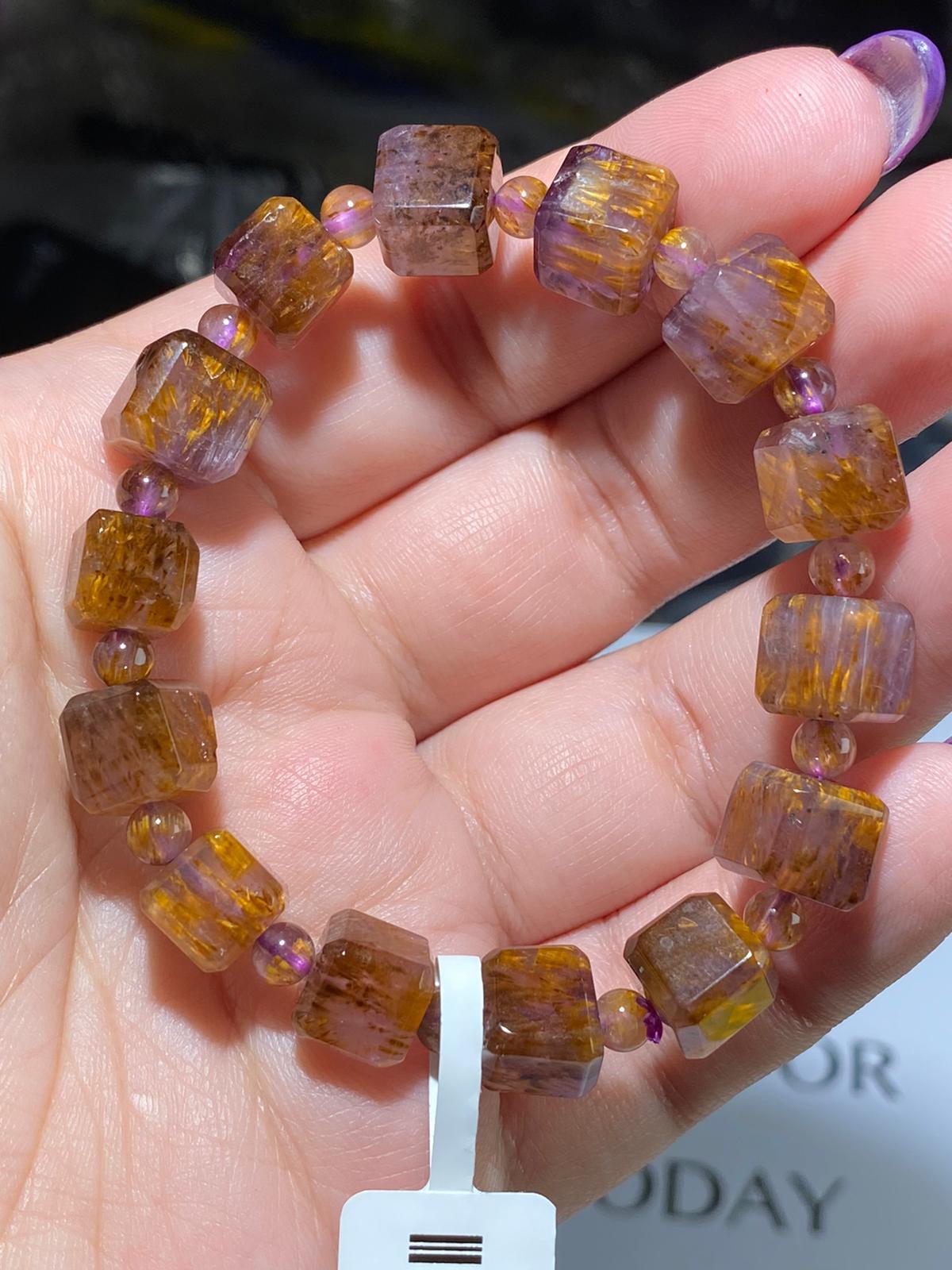 紫鈦方粒手串(D)