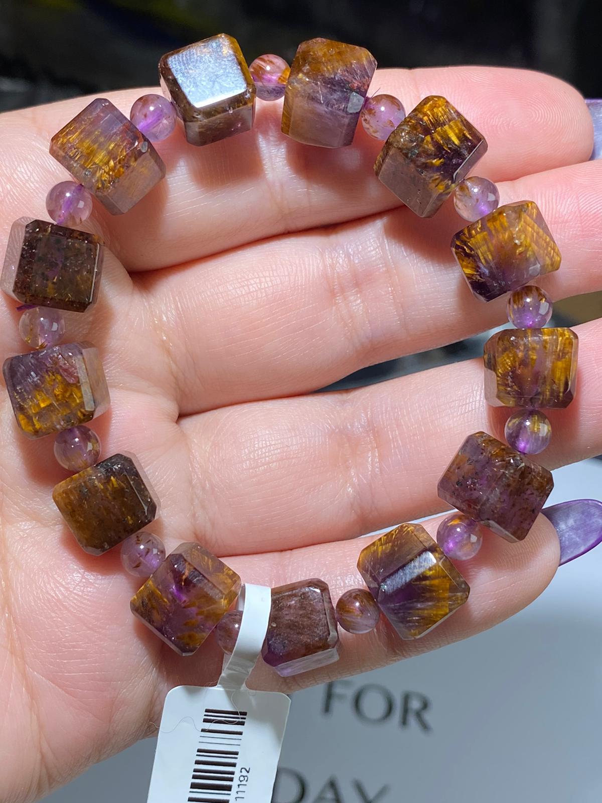 紫鈦方粒手串(E)