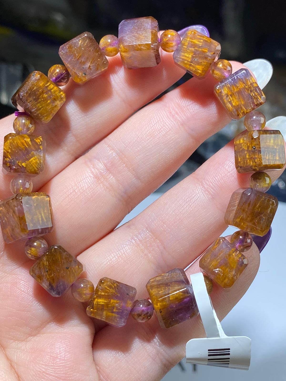 紫鈦方粒手串(F)