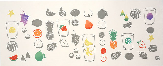 nijiyura-台灣限定手拭巾/小器水果杯 淺粉色