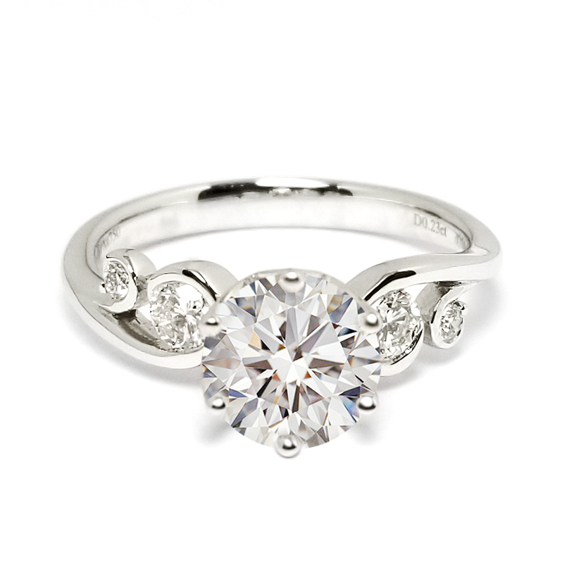 18K白金天然鑽石戒指托 (RSAHK11WG34)