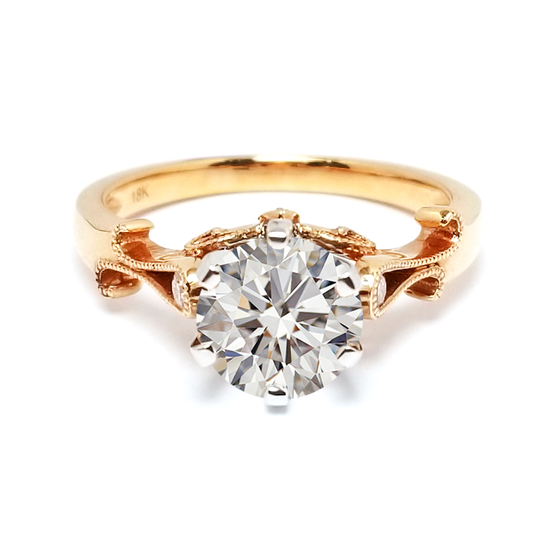 18K 白金 / 玫瑰金天然鑽石戒指托